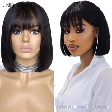 Uniky Brazilian Hair HD Lace Wig Closure Human Hair Lace Front Wigs For Black Women Short Bob Lace Frontal Human Hair Wigs